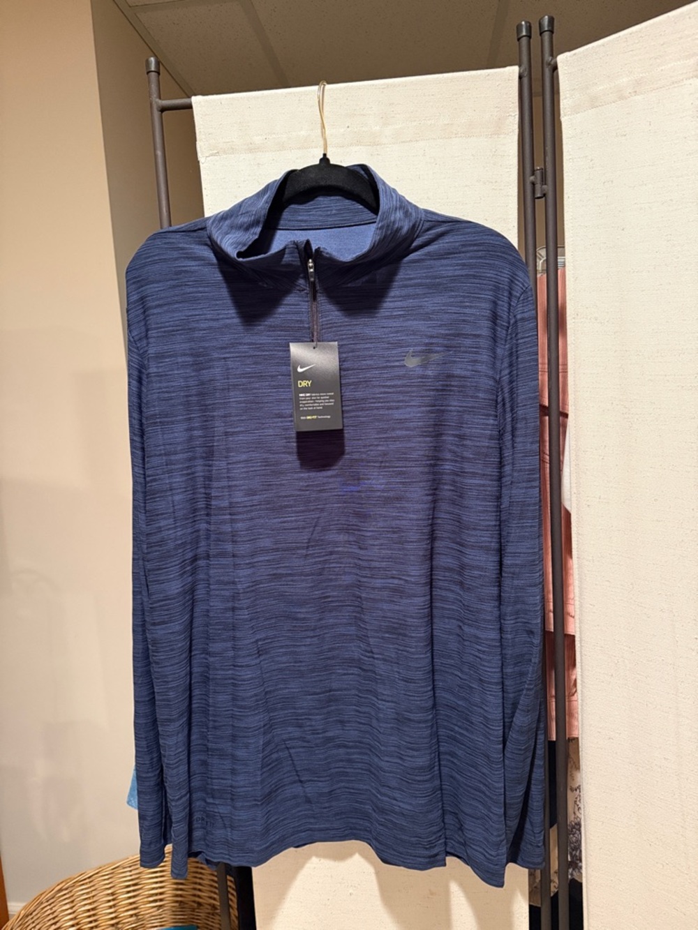 Nike Gray Heather Quarter-Zip Dri-FIT Pullover
